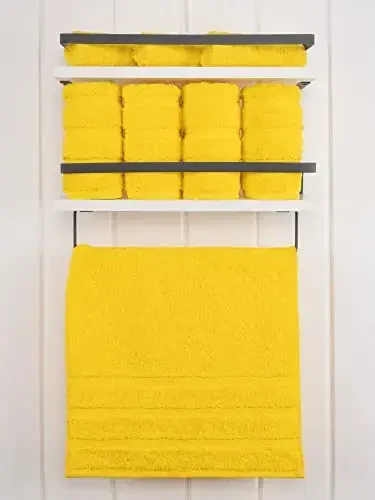 American Soft Linen Luxury Hand Towels for Bathroom, 600 GSM 100% Cotton Turkish 4 Piece Hand Towel Set, 600 GSM Hand Face Towels for Kitchen, Yellow Hand Towels - 3