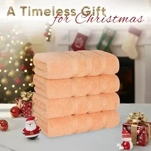 American Soft Linen Luxury Hand Towels for Bathroom, 600 GSM 100% Cotton Turkish 4 Piece Hand Towel Set, 600 GSM Hand Face Towels for Kitchen, Peach Hand Towels - AMERICAN SOFT LINEN (1)