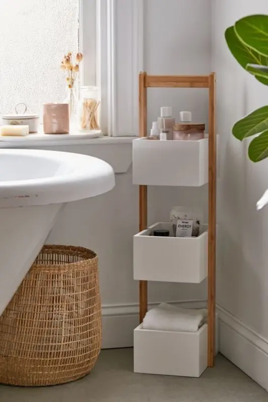 Banyo Lavabo Düzenleyici Raf - Beyaz ‘ ceviz - 1