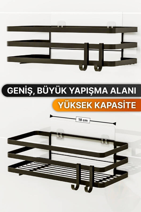 Banyo Tartibga Soluvchi Shampun Sovunlik 2 Li Set Lamali Yopishqoqli 4 Ilgakli Dush Raf Organayzer - 15