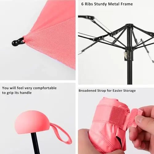 BAODINI Travel Essentials Mini Umbrella for Purse With Case Small Compact UV Sun Protection Lightweight Tiny Pocket Manual Open Close Umbrella for Women Kids and Men Fit Purse Backpack - 1