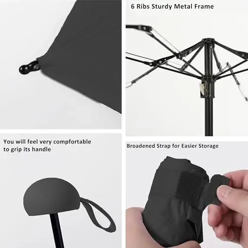 BAODINI Travel Essentials Mini Umbrella for Purse With Case Small Compact UV Sun Protection Lightweight Tiny Pocket Manual Open Close Umbrella for Women Kids and Men Fit Purse Backpack - 5