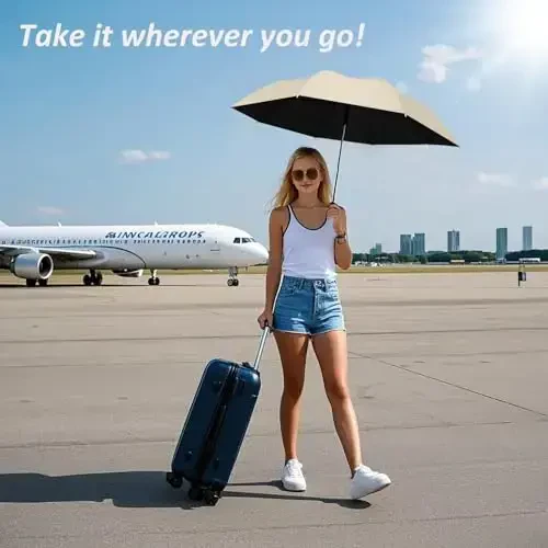 BAODINI Travel Essentials Mini Umbrella for Purse With Case Small Compact UV Sun Protection Lightweight Tiny Pocket Manual Open Close Umbrella for Women Kids and Men Fit Purse Backpack - BAODINI (1)