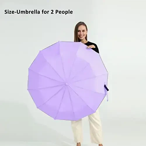 BAODINI Windproof Compact Rain Umbrella for Travel 42/46 Inch Premium Fabric Auto Open Perfect for Purse and Backpack Portable Umbrella for Women and Men - 4