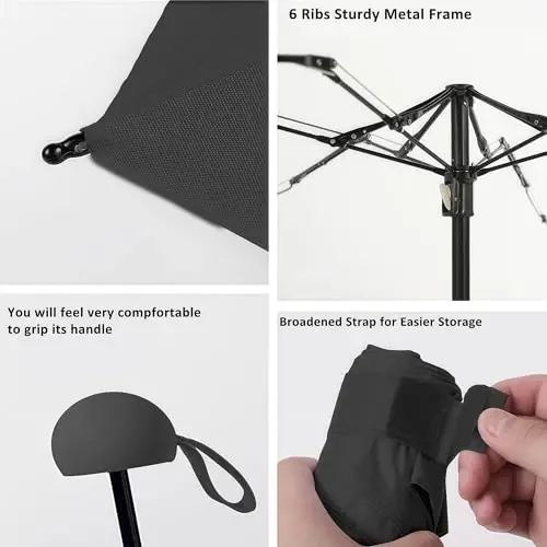 BAODINI Travel Essentials Mini Umbrella for Purse With Case Small Compact UV Sun Protection Lightweight Tiny Pocket Manual Open Close Umbrella for Women Kids and Men Fits Purse Backpack - 5