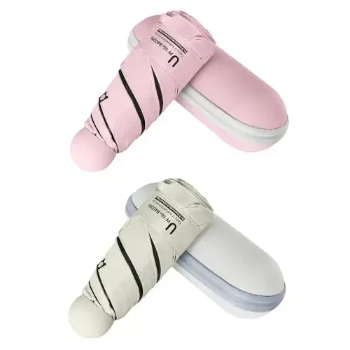 BAODINI Travel Essentials Hamyon uchun mini soyabon, G'ilofli, kichik ixcham UV quyoshdan himoya qiluvchi yengil kichkina cho'ntak qo'lda ochiladigan yopiladigan soyabon ayollar, bolalar va erkaklar uchun hamyon ryukzakiga mos - 1