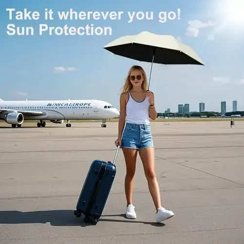 BAODINI Travel Essentials Mini Umbrella for Purse With Case Small Compact UV Sun Protection Lightweight Tiny Pocket Manual Open Close Umbrella for Women Kids and Men Fit Purse Backpack - 6