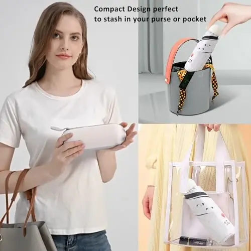 BAODINI Travel Essentials Mini Umbrella for Purse With Case Small Compact UV Sun Protection Lightweight Tiny Pocket Manual Open Close Umbrella for Women Kids and Men Fit Purse Backpack - 5