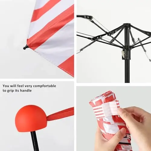 BAODINI Travel Essentials Mini Umbrella for Purse With Case Small Compact UV Sun Protection Lightweight Tiny Pocket Manual Open Close Umbrella for Women Kids and Men Fit Purse Backpack - 5