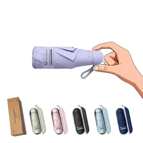 BAODINI Travel Mini Soybon uchun Soybon G'ilofli Kichik Kompakt UV Quyoshdan Himoya Quyosh Yengil Kichkina Cho'ntak Qo'lda Ochiq Yopiladigan Ayollar Bolalar va Erkaklar uchun Soybon 