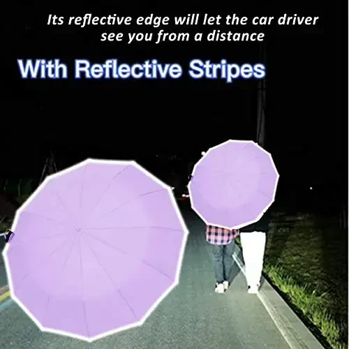 BAODINI Windproof Compact Rain Umbrella for Travel 42/46 Inch Premium Fabric Auto Open Perfect for Purse and Backpack Portable Umbrella for Women and Men - 5