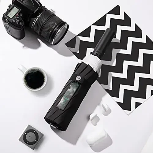 BAODINI Windproof Compact Rain Umbrella for Travel 42/46 Inch Premium Fabric Auto Open Perfect for Purse and Backpack Portable Umbrella for Women and Men - 3