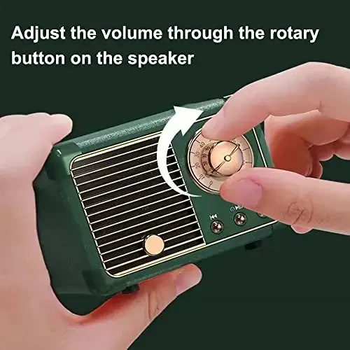 Baolira Retro Bluetooth karnay, Kristalli tiniq stereo ovozga ega portativ simsiz karnay, yotoqxona ofis oshxonasi uchun retro dekor, ayollar erkaklar o'smirlar uchun tug'ilgan kun sovg'alari (yashil) - 6