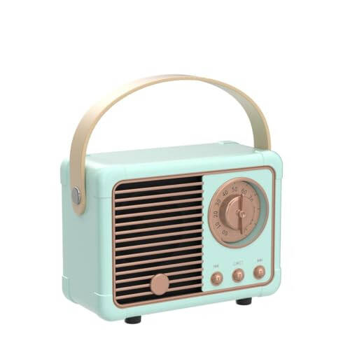 Baolira Vintage Retro Bluetooth Hoparlör Kablosuz Mini Hoparlör, Kristal Berraklığında Stereo Ses Zengin Baslı Mavi Hoparlör, iPhone, Android Cihazlar ve Tablet için Retro Taşınabilir Hoparlör (Mavi) - 7