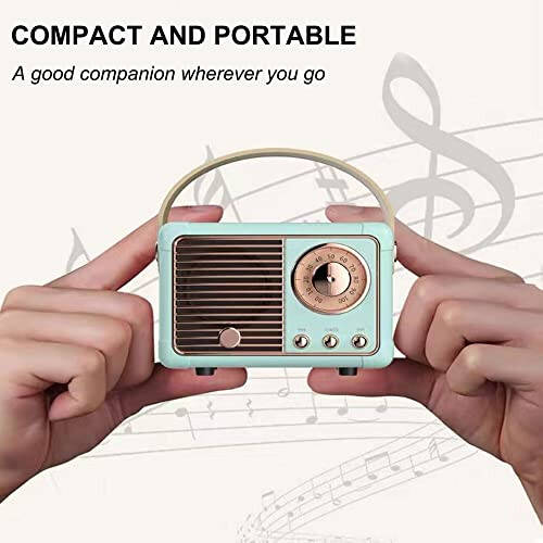 Baolira Vintage Retro Bluetooth Karnay Wireless Mini Karnay, Kristal Toza o'xshash Stereo Ovozli Boya Boya, iPhone, Android Qurilmalari va Planshet Uchun Retro Ko'chma Karnay (Ko'k) - 5