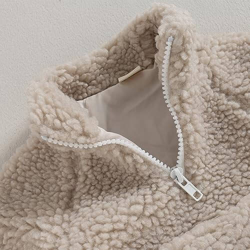 baorji Baby Boy Girl Fleece Jacket Zip Faux Fur Coat Warm Sherpa Lined Jacket Newborn Fall Winter Clothes Toddler Outerwear - 4