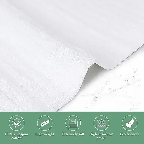 Bar Mop White Ribbed 16x19 Pack of 24, 100% Cotton Absorbent Kitchen Towel Dish Towels and Dishcloths Towels Sets Washcloth Restaurant Cleaning Rags Towel - 6