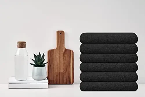 Bar Mop Grey Ribbed 16x19 Pack of 24, 100% Cotton Absorbent Kitchen Towel Dish Towels and Dishcloths Towels Sets Washcloth Restaurant Cleaning Rags Towel - 5