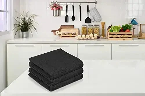 Bar Mop Grey Ribbed 16x19 Pack of 24, 100% Cotton Absorbent Kitchen Towel Dish Towels and Dishcloths Towels Sets Washcloth Restaurant Cleaning Rags Towel - 6