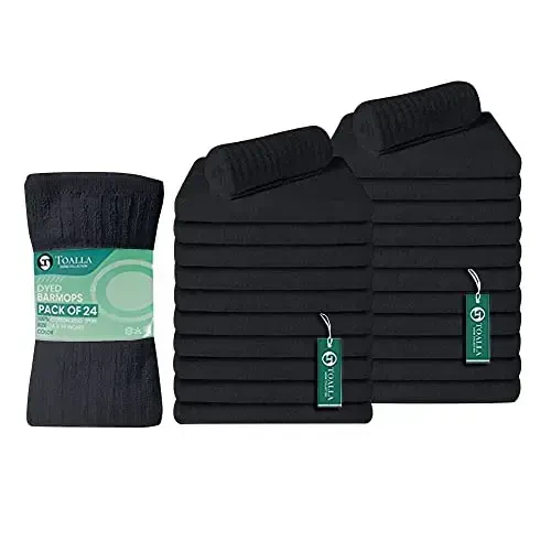 Bar Mop Grey Ribbed 16x19 Pack of 24, 100% Cotton Absorbent Kitchen Towel Dish Towels and Dishcloths Towels Sets Washcloth Restaurant Cleaning Rags Towel - 1