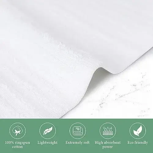 Bar Mop White Ribbed 16x19 Pack of 24, 100% Cotton Absorbent Oshxona Sochig'i Idish Sochiqlari va Idish Yuvish Matolari Sochiqlar To'plami Yuz Sochig'i Restoran Tozalash Latta Sochiq - 6