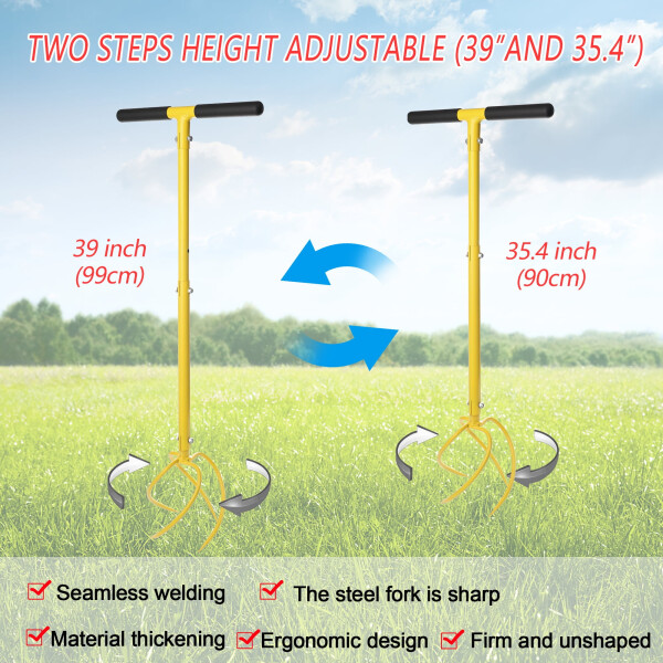 BARAYSTUS Garden hand tiller Cultivator tiller Soil Lossener Lawn, garden bed and plant box cultivator, Garden Tools. - 4