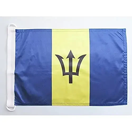 Barbados NAUTICAL Flag 18'' x 12'' - Barbadian flags 30 x 45 cm. - Banner 12x18 in for boat - AZ FLAG 