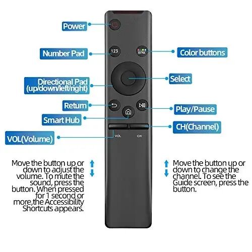 Barcha Samsung TV pultlari uchun universal pult, barcha Samsung LED, LCD, QLED, HDTV, 3D seriyali Smart televizorlari bilan mos keladigan almashtirish (BN59-01259B) - 5