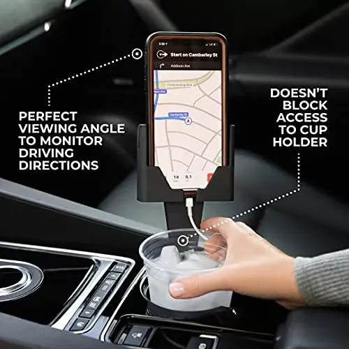 Bardak Tutucu Telefon Tutucu, Bardak Tutucu Telefon Montajı, Araba ve Kamyonunuz İçin Telefon Tutucular, Araba İçin Bardak Telefon Tutucu, Akıllı Telefonlar, iPhone 16, Google, Samsung, Cep Telefonu Araba Montajı, Araba Aksesuarları (Siyah) - 3