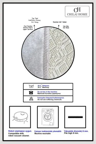 Barley Black 3-Piece Bath Rug Set Djt - CHILAI HOME