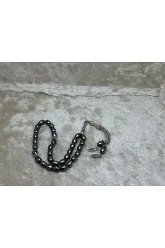Barley Cut Cocoon Hematite Natural Stone Rosary 02341-black - GRS OYUNCAK (1)
