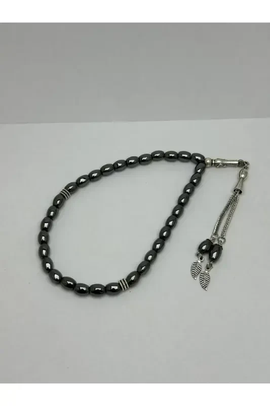 Barley Cut Cocoon Hematite Natural Stone Rosary 02341-black - 3