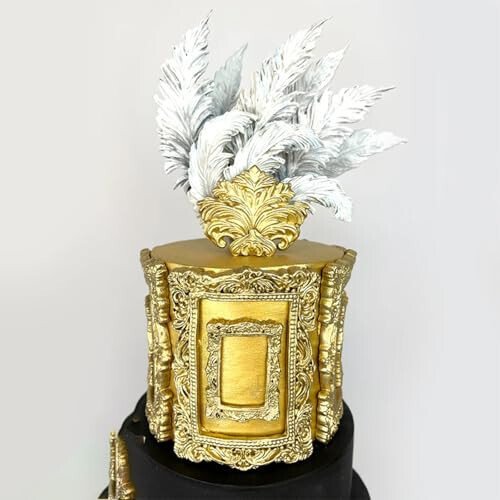 Baroque Photo Frame Fondant Silicone Molds, 3D Picture Mirror Frame Cake Decoration Molds for Chocolate Candy Sugar Craft Gum Paste Cookies Resin Clay Set of 2 - 4