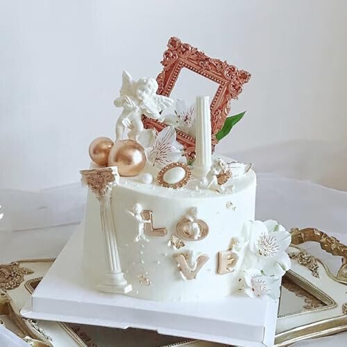 Baroque Photo Frame Fondant Silicone Molds, 3D Picture Mirror Frame Cake Decoration Molds for Chocolate Candy Sugar Craft Gum Paste Cookies Resin Clay Set of 2 - 7