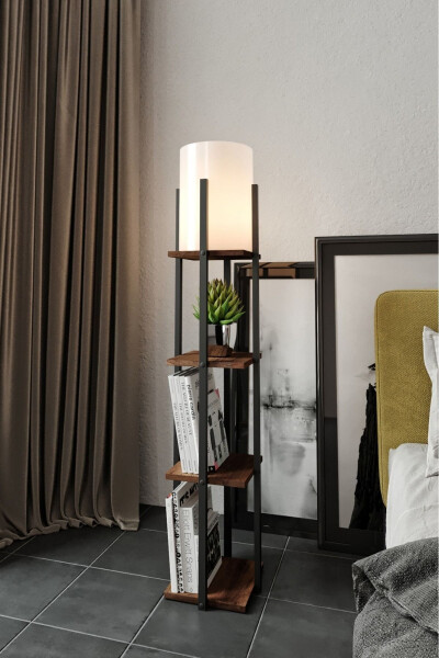 Baroque Walnut Shelf Lamp - 14