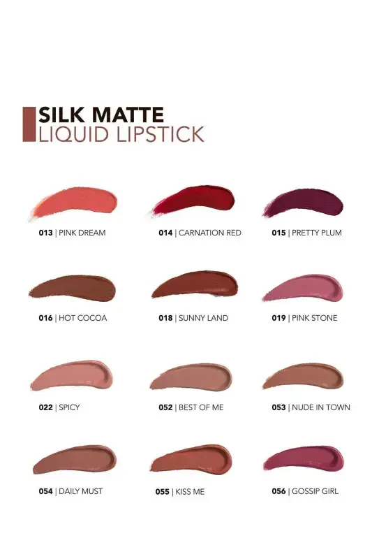 Бархатистый жидкий матовый губной помады - Silk Matte Liquid Lipstick - 004 Daısy - 8690604397334-004 DAISY - 6