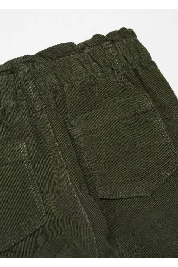 Бархатные брюки paper bag со шнурками - 5