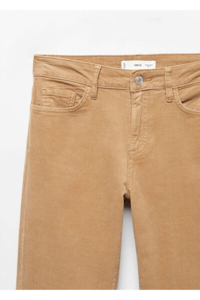 Бархатные брюки с завязками на талии средней посадки - 7