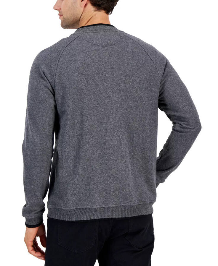 Baseball-Collar Long Sleeve Quarter-Snap Pullover - Charcoal Heather - 9