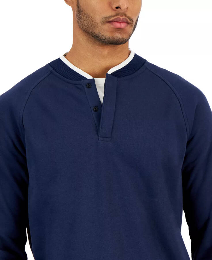 Baseball-Collar Long Sleeve Quarter-Snap Pullover Neo Navy - 7