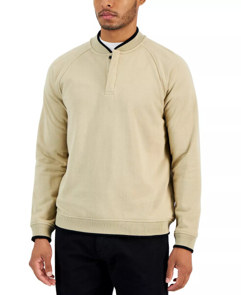 Baseball-Collar Long Sleeve Quarter-Snap Pullover Twill - 5