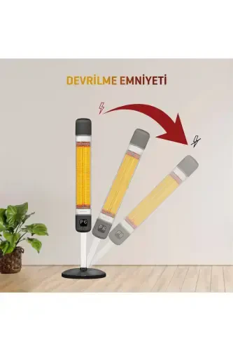 Башенный Электрический Обогреватель Smart-fr Black Интеллектуальный Углеродный Инфракрасный Водонепроницаемый Ip55 2500w - 5