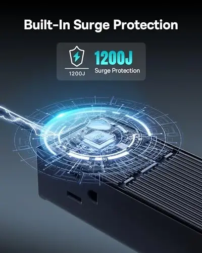 Baseus Power Strip Surge Protector 1200J - PD100W USB C Charger Extension Cord with 3 AC Outlets & 3 USB Port Fast Charging Charging Station for Office Dorm Room Home - 4