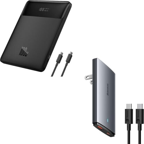 Baseus Laptop Power Bank & 65W Flat Wall Charger - 1