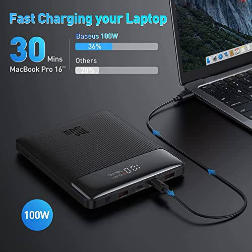 Baseus Laptop Power Bank & 65W Flat Wall Charger - 4