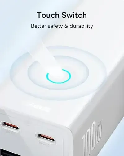 Baseus Power Strip Surge Protector 1200J - PD100W USB C Charger Extension Cord with 3 AC Outlets & 3 USB Port Fast Charging Charging Station for Office Dorm Room Home - 5