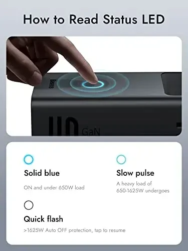 Baseus Power Strip Surge Protector 1200J - PD40W USB C Charger Extension Cord with 3 AC Outlets & 3 USB Port Fast Charging Charging Station for Office Dorm Room Home - 6