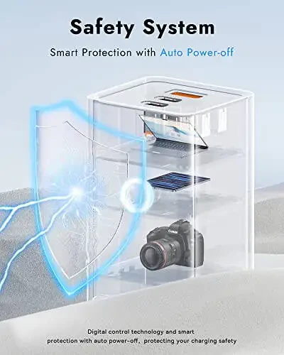 Baseus Power Strip Surge Protector 1200J - PD40W USB C Zaryadlovchi uzatma simi 3 ta AC chiqishi va 3 ta USB porti bilan, ofis uchun tez zaryadlash stansiyasi, yotoqxona xonasi Uy - 5