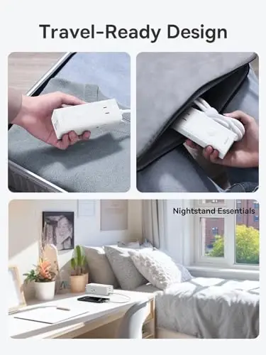 Baseus Power Strip Surge Protector 1200J — удлинитель с зарядкой USB C PD20W, 3 розетками AC и 3 портами USB для быстрой зарядки. Зарядная станция для офиса, общежития, дома. - 6