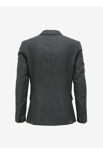 Basic Anthracite Melange Men's Plain Jacket F3WM-CKT176 - 4